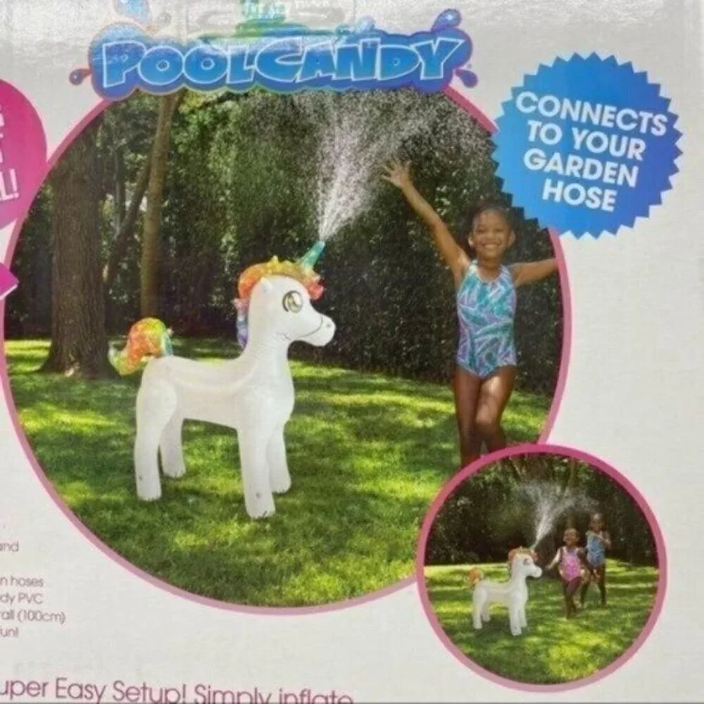 Pool Candy Unicorn Sprinkler Inflatable NEW